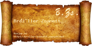 Brüller Zsanett névjegykártya